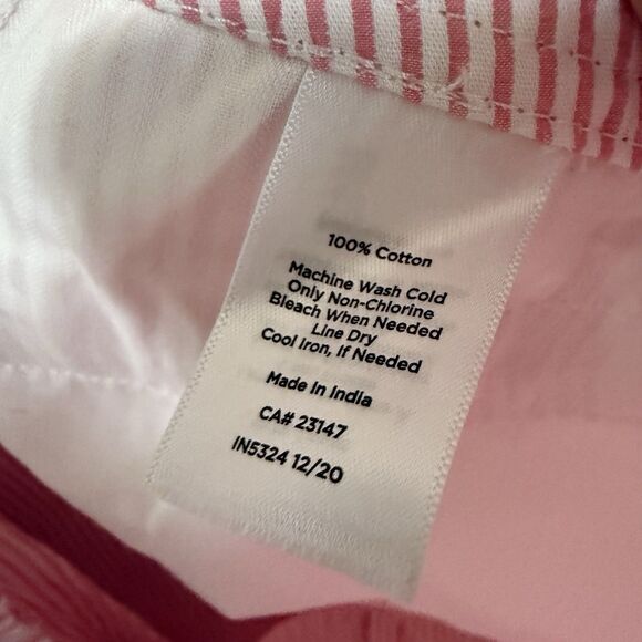 NWT Talbots Womens Perfect Shorts Sz 24W Pink Seersucker Stripe Elastic Waist - Picture 10 of 10
